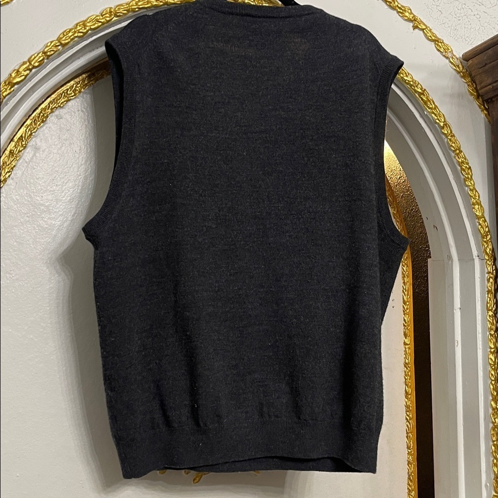 TOSCANO 100% Merino Wool Sweater Vest | Dark Gray | XXL - Picture 6 of 6